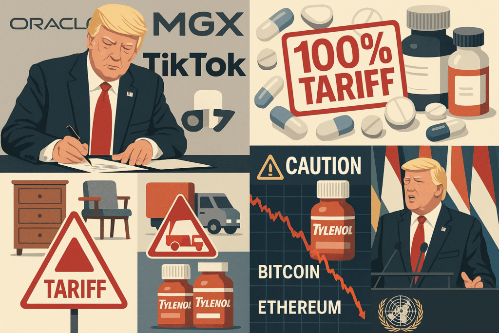 Weekly wrap: TikTok deal, pharma tariffs, crypto crash and Nvidia OpenAI deal