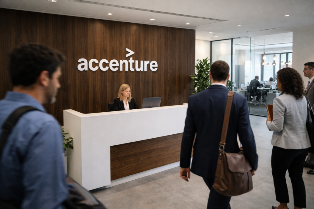 Why is Accenture defying the tech sell off today?