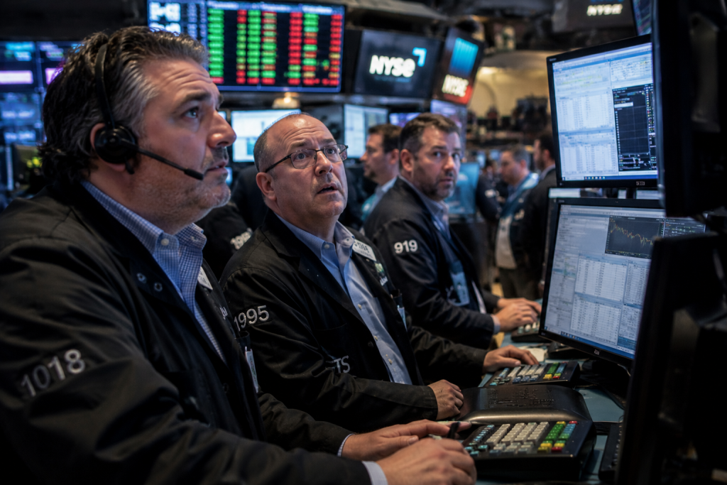 Dow falls 334 points as chip selloff, Iran tensions hit stocks